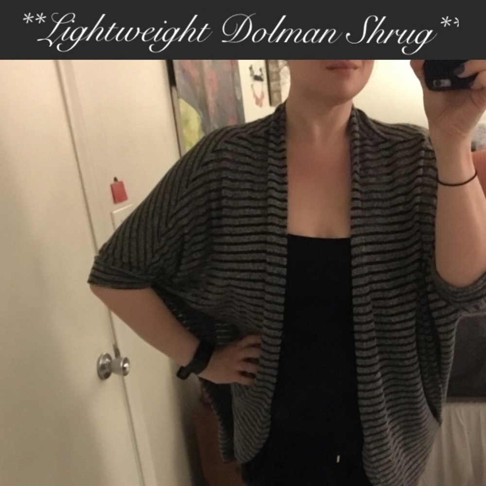 **Lightweight Dolman Sleeve Wrap Sweater**
